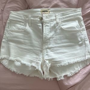 L’agence white denim shorts size 27